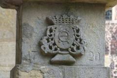 © „Burgen in Westfalen” |  Wappen derer von Nagel an der Zugbrücke